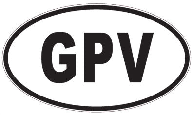 GPV - 3 Letter Initials Oval Sticker