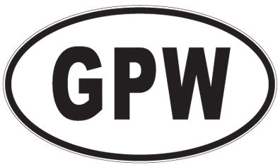GPW - 3 Letter Initials Oval Sticker