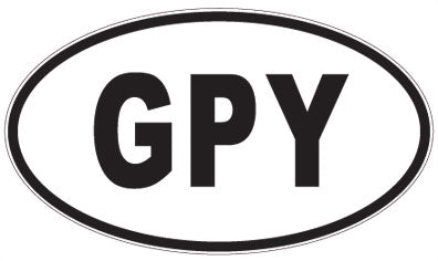 GPY - 3 Letter Initials Oval Sticker