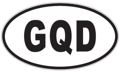 GQD - 3 Letter Initials Oval Sticker