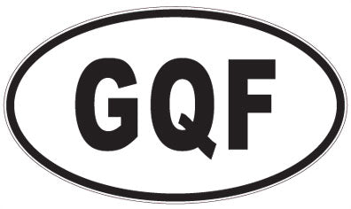 GQF - 3 Letter Initials Oval Sticker
