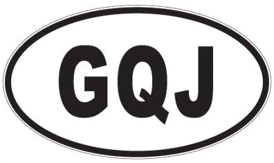 GQJ - 3 Letter Initials Oval Sticker