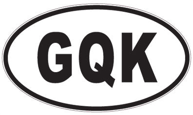 GQK - 3 Letter Initials Oval Magnet