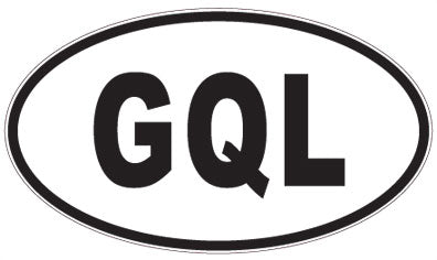 GQL - 3 Letter Initials Oval Sticker