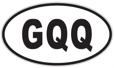 GQQ - 3 Letter Initials Oval Magnet