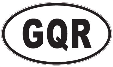 GQR - 3 Letter Initials Oval Sticker