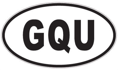 GQU - 3 Letter Initials Oval Magnet