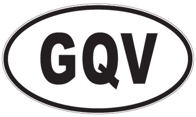 GQV - 3 Letter Initials Oval Magnet