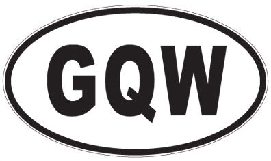 GQW - 3 Letter Initials Oval Sticker