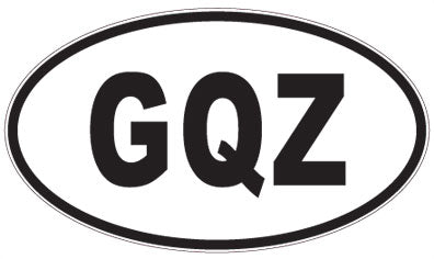 GQZ - 3 Letter Initials Oval Magnet