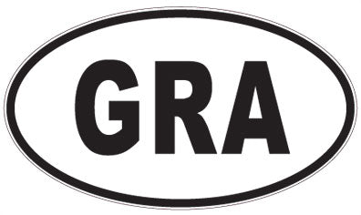 GRA - 3 Letter Initials Oval Sticker