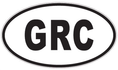 GRC - 3 Letter Initials Oval Sticker