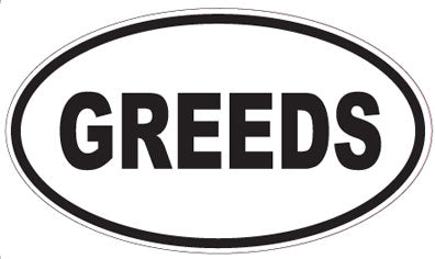 GREEDS - Oval Sticker