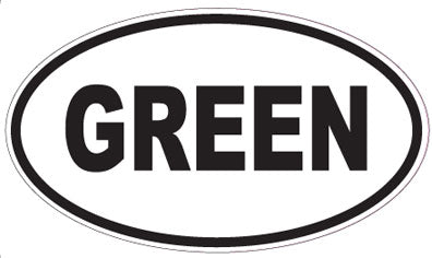 GREEN - Oval Sticker