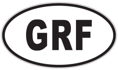 GRF - 3 Letter Initials Oval Sticker