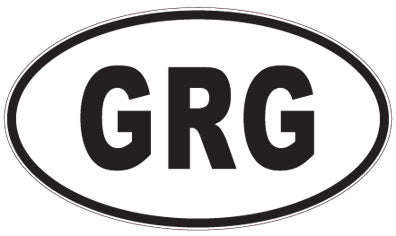 GRG - 3 Letter Initials Oval Sticker