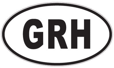 GRH - 3 Letter Initials Oval Magnet