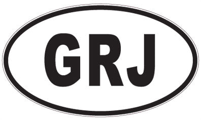 GRJ - 3 Letter Initials Oval Sticker