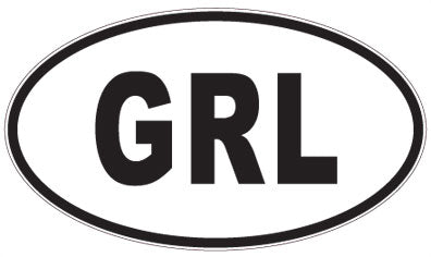 GRL - 3 Letter Initials Oval Sticker