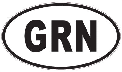 GRN - 3 Letter Initials Oval Magnet