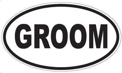 GROOM - Oval Sticker