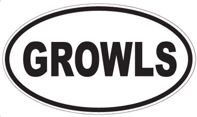 GROWLS - Oval Sticker