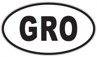 GRO - 3 Letter Initials Oval Magnet