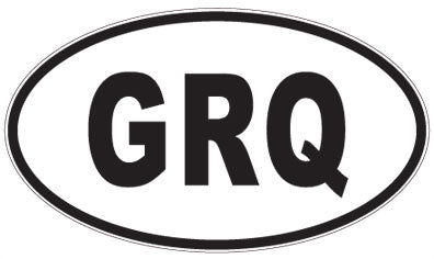GRQ - 3 Letter Initials Oval Sticker