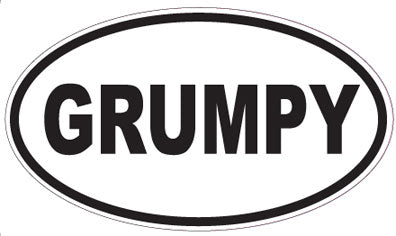 GRUMPY - Oval Sticker