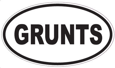 GRUNTS - Oval Sticker