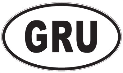 GRU - 3 Letter Initials Oval Magnet