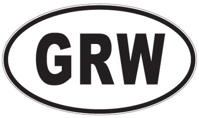 GRW - 3 Letter Initials Oval Sticker