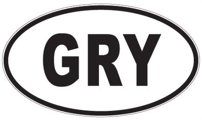 GRY - 3 Letter Initials Oval Sticker