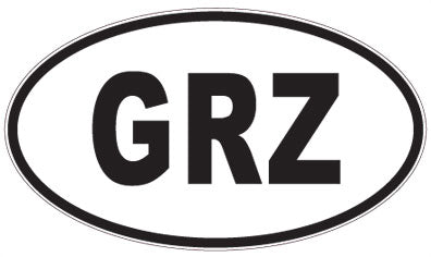 GRZ - 3 Letter Initials Oval Magnet