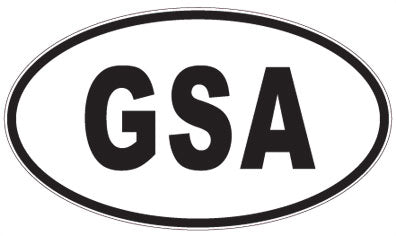 GSA - 3 Letter Initials Oval Sticker