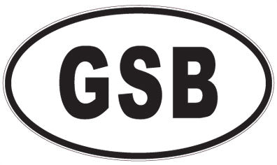 GSB - 3 Letter Initials Oval Sticker