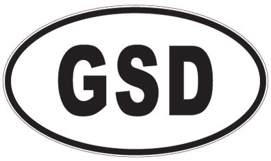 GSD - 3 Letter Initials Oval Magnet