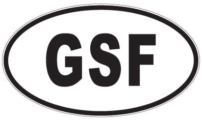 GSF - 3 Letter Initials Oval Sticker