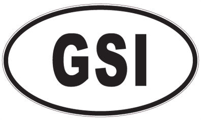 GSI - 3 Letter Initials Oval Sticker