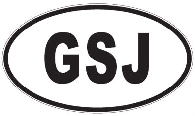 GSJ - 3 Letter Initials Oval Sticker