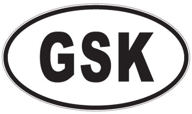 GSK - 3 Letter Initials Oval Sticker