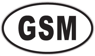 GSM - 3 Letter Initials Oval Sticker