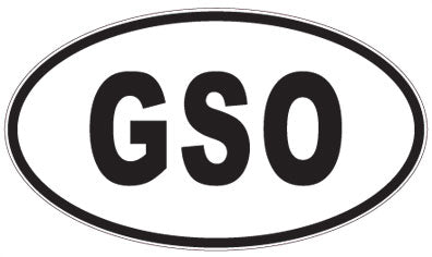 GSO - 3 Letter Initials Oval Sticker