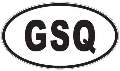 GSQ - 3 Letter Initials Oval Magnet