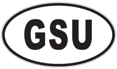 GSU - 3 Letter Initials Oval Sticker