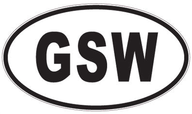 GSW - 3 Letter Initials Oval Magnet