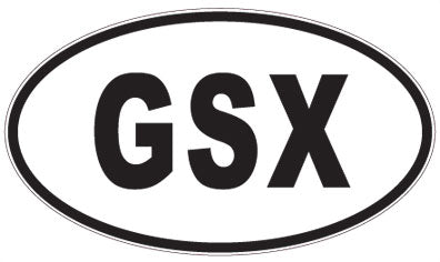 GSX - 3 Letter Initials Oval Sticker