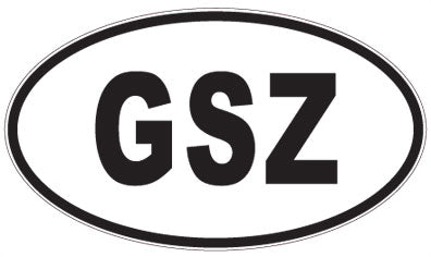GSZ - 3 Letter Initials Oval Magnet