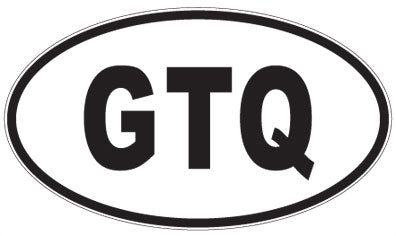 GTQ - 3 Letter Initials Oval Sticker