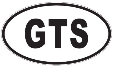 GTS - 3 Letter Initials Oval Sticker
